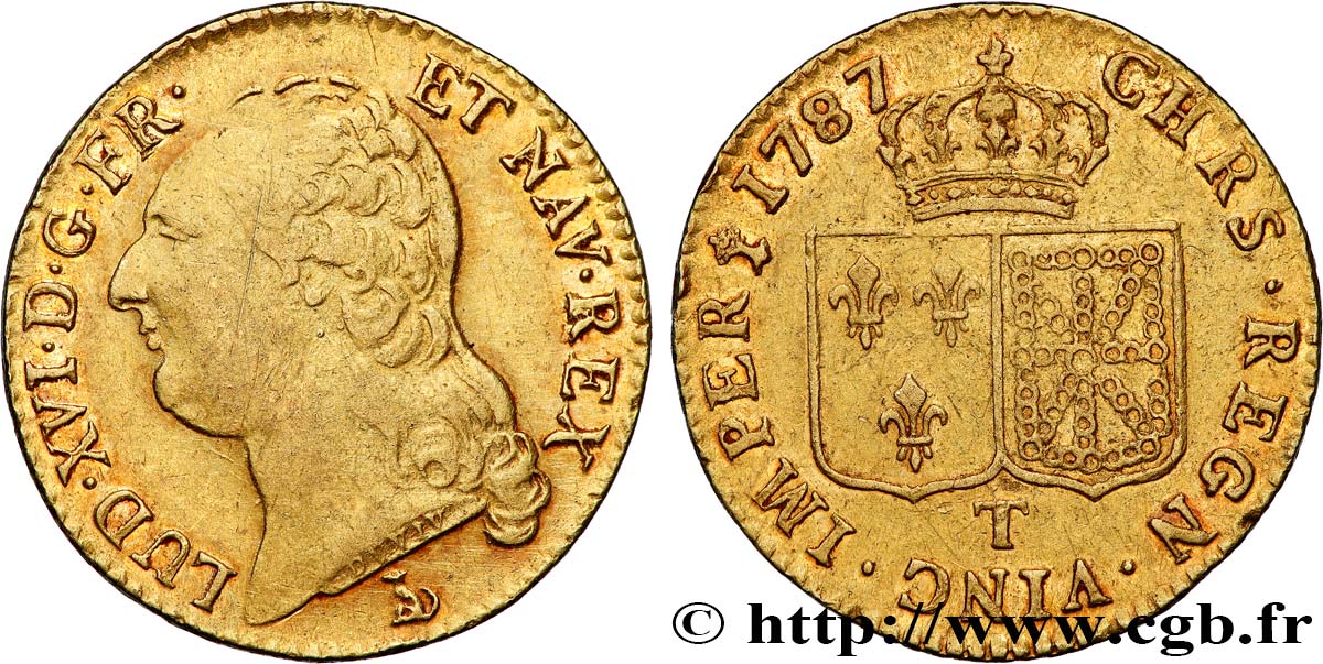 LOUIS XVI Louis d or aux écus accolés 1787 Nantes fVZ/VZ