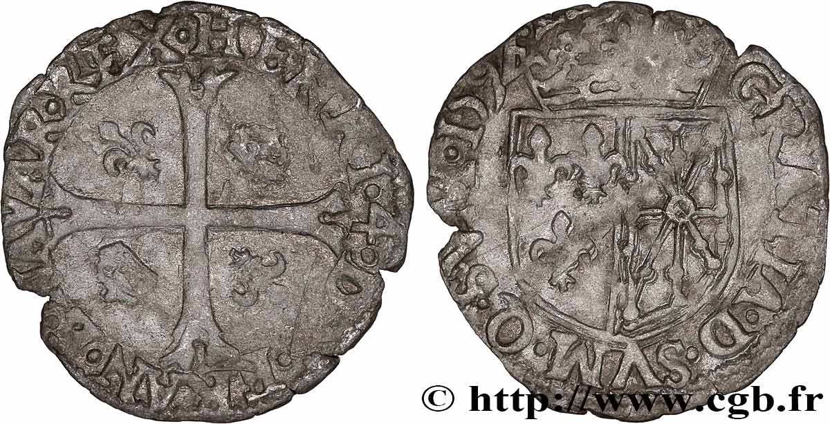 HENRI IV LE GRAND Douzain de Navarre, 2e type 1592 Saint-Palais TB+
