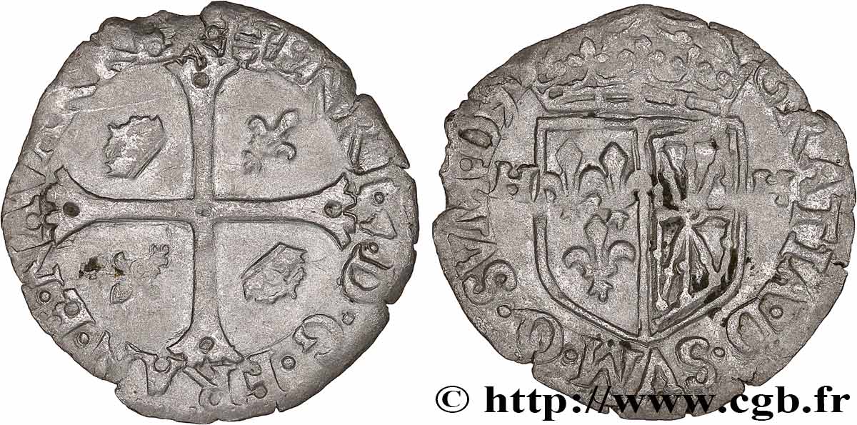 HENRY IV Douzain de Navarre, 1er type 1590 Saint-Palais BC+