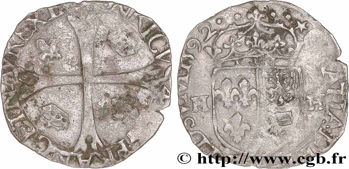 HENRY IV Douzain de Béarn, 1er type 1592 Morlaàs BC+