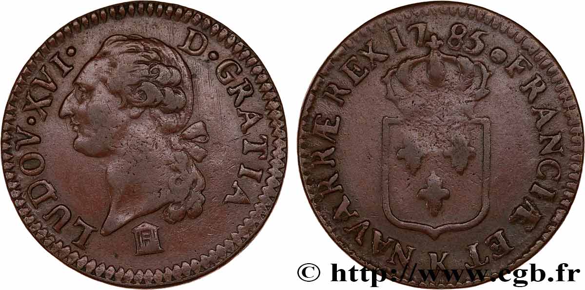 LOUIS XVI Sol dit &nbsp;à l&nbsp;écu&nbsp; 1785 Bordeaux TTB