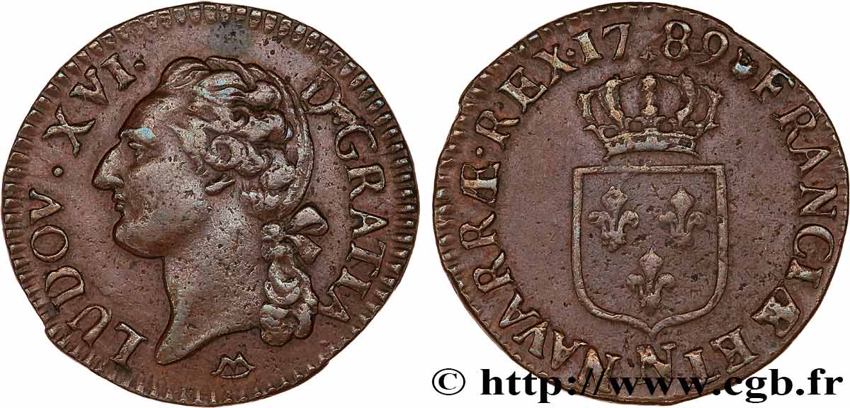 LOUIS XVI Demi-sol dit  à l écu  1789 Montpellier SUP/TTB+