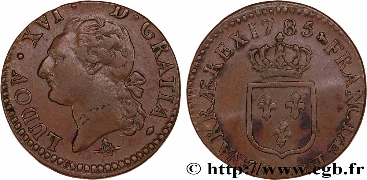 LOUIS XVI Demi-sol dit &nbsp;à l&nbsp;écu&nbsp; 1785 Rouen SUP