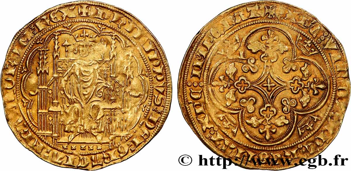 FILIPPO VI OF VALOIS Chaise d or 17/07/1346  q.SPL