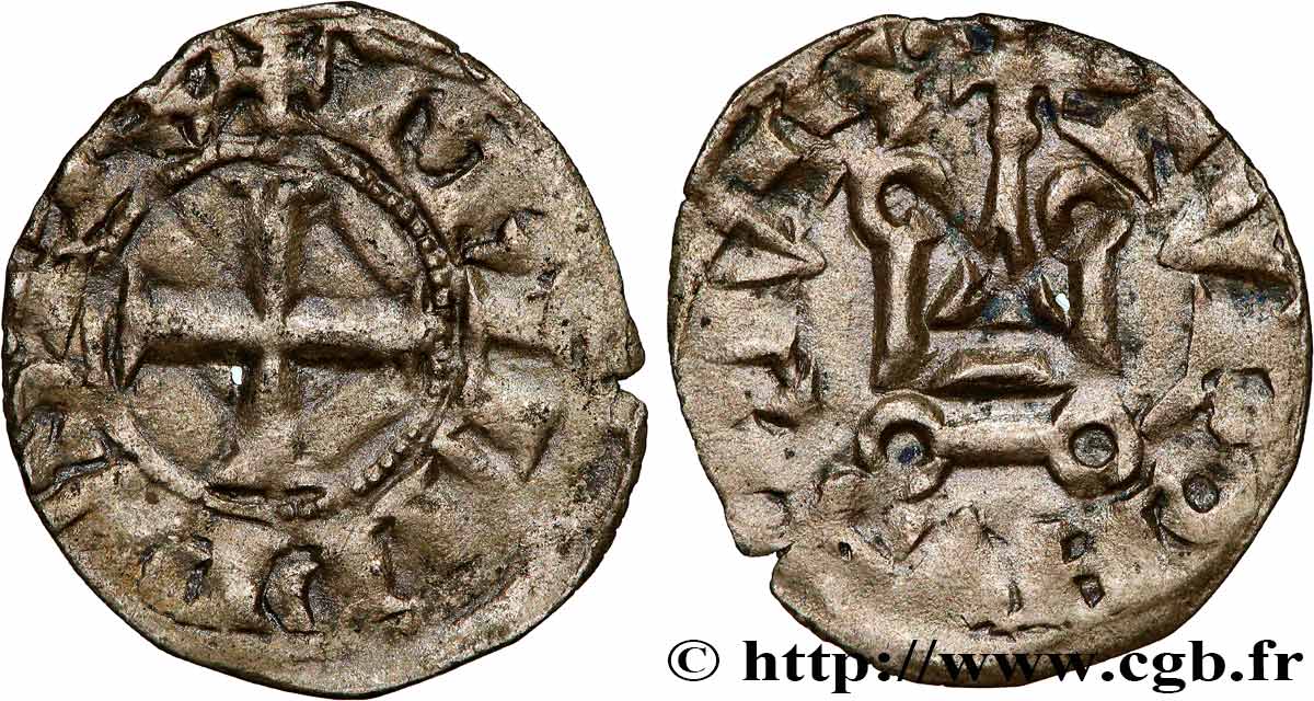PHILIPPE VI DE VALOIS Denier tournois n.d.  TB