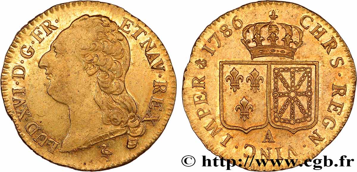 LOUIS XVI Louis d or aux écus accolés 1786 Paris EBC/SC