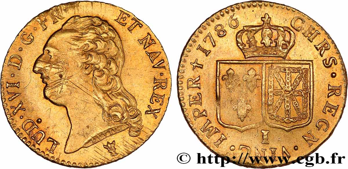 LOUIS XVI Louis d or aux écus accolés 1786 Limoges TTB/TTB+