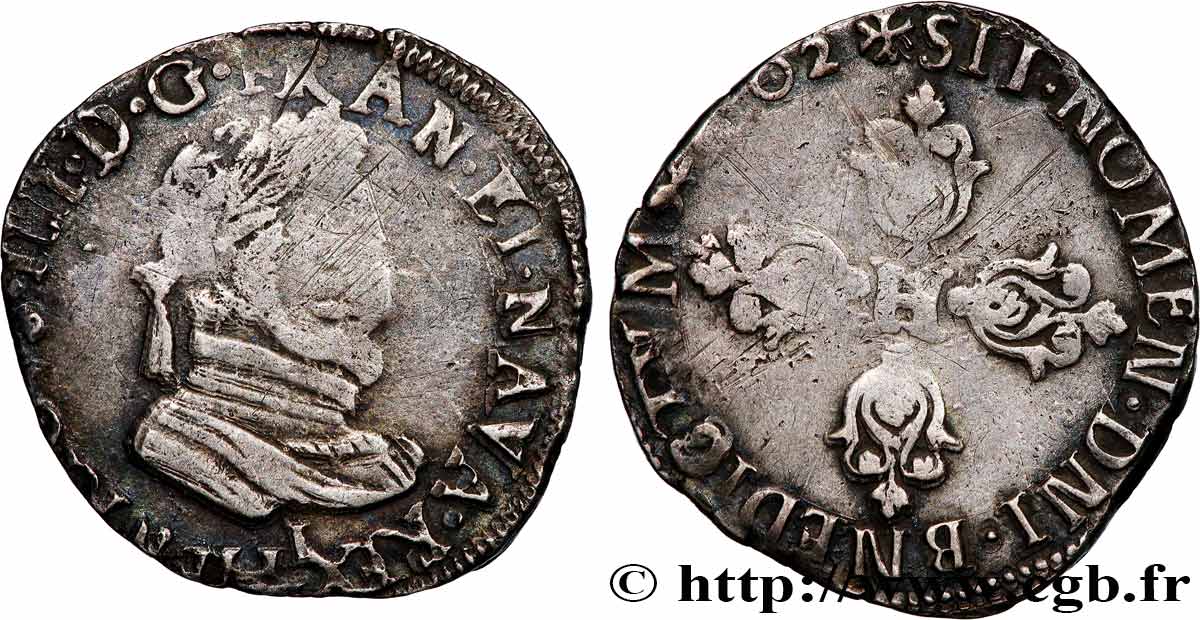 HENRI IV LE GRAND Demi-franc 1602 Limoges TB+