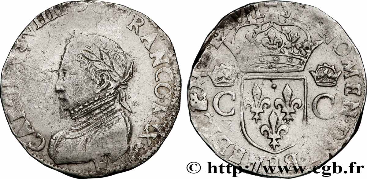 CHARLES IX Teston, 2e type 1567 Angers fSS