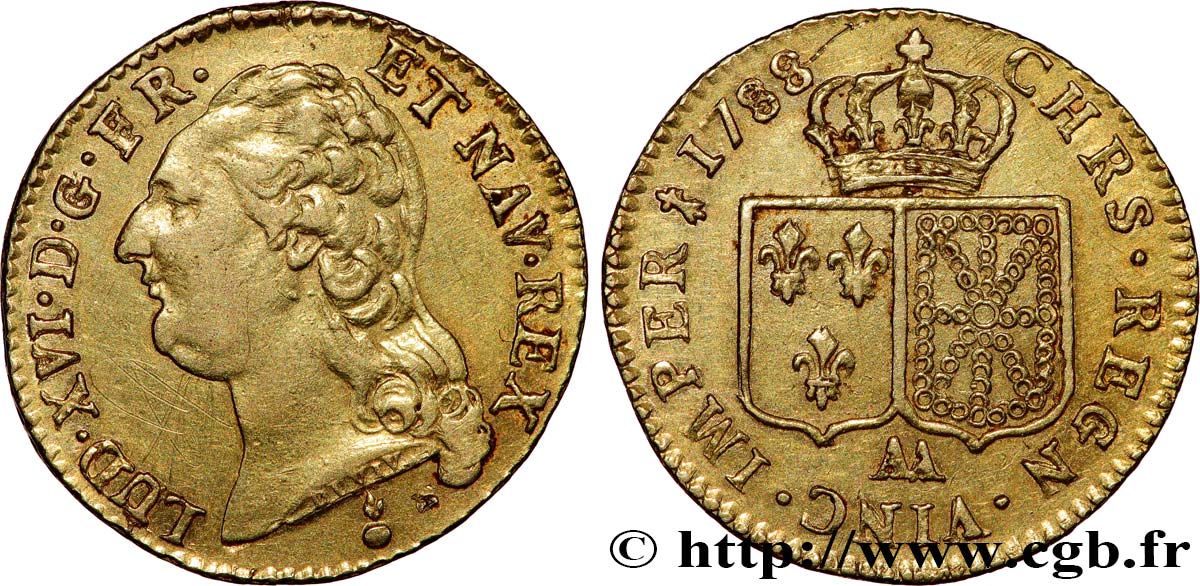 LOUIS XVI Louis d or aux écus accolés 1788 Metz fVZ/VZ