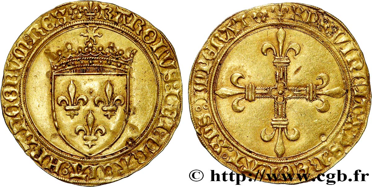 CHARLES VIII Écu d'or au soleil n.d. Lyon bry_793696 Royales françaises