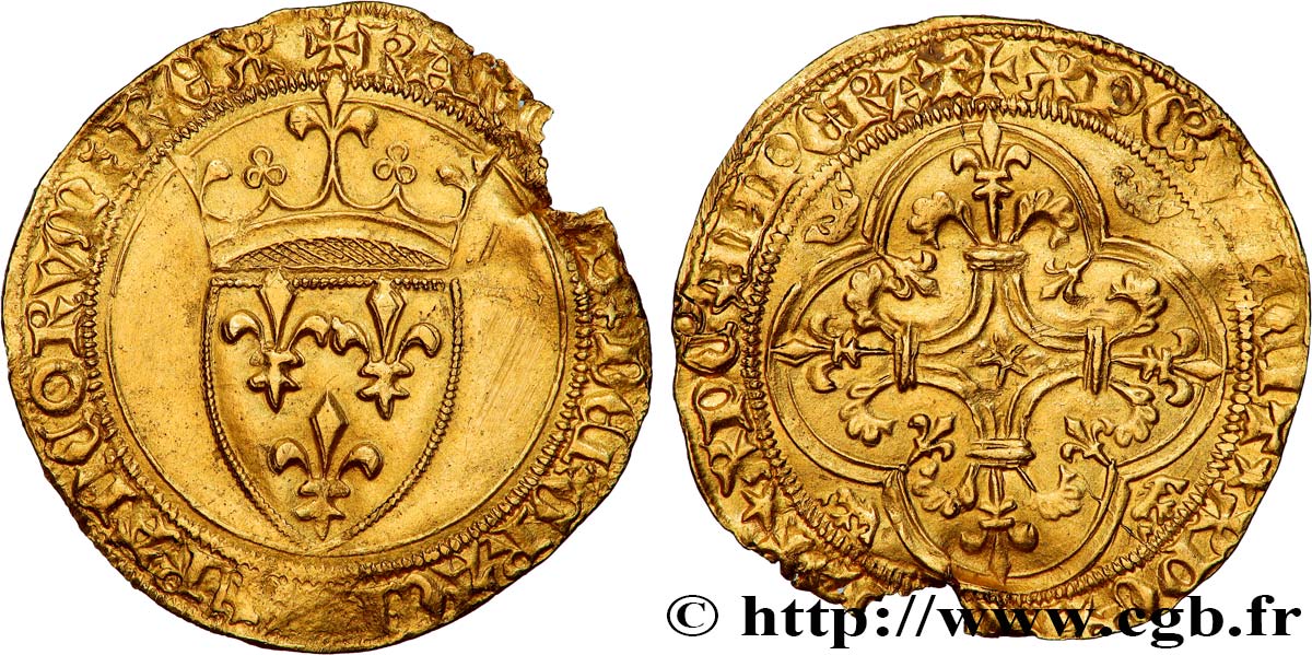 CHARLES VI LE FOU OU LE BIEN AIMÉ Écu d&nbsp;or à la couronne n.d.  TTB