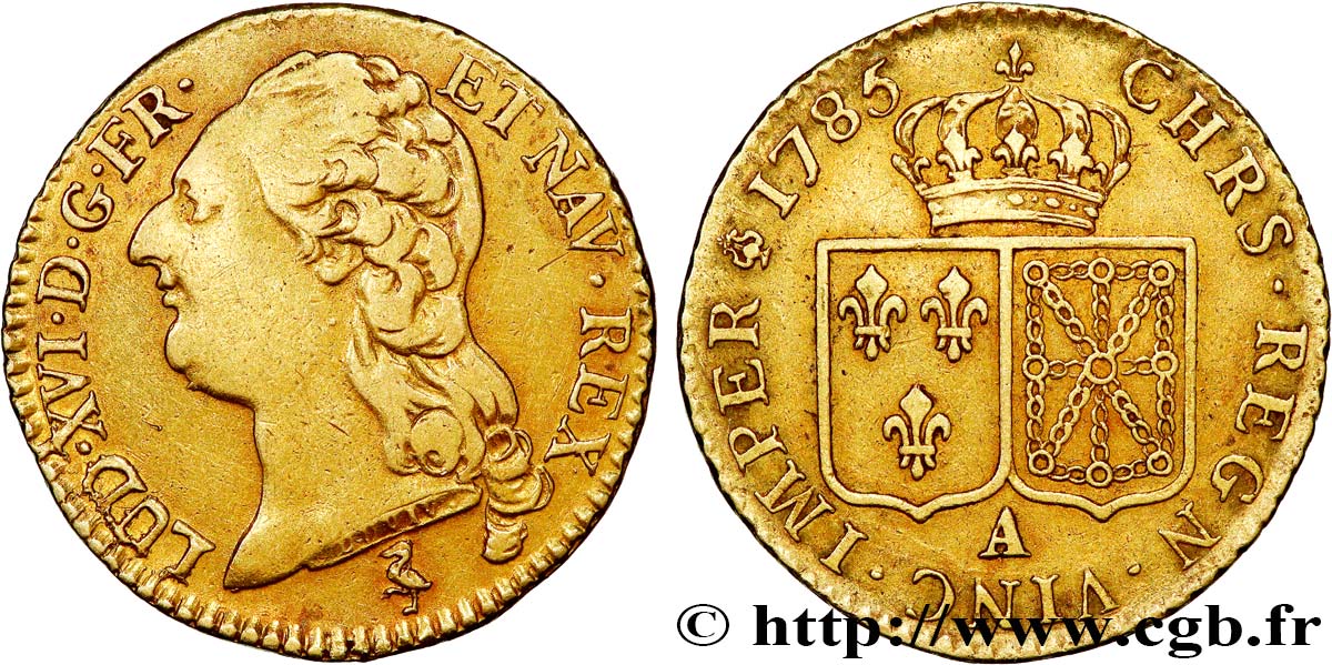 LOUIS XVI Louis d or dit  aux écus accolés  1785 Paris VF/XF