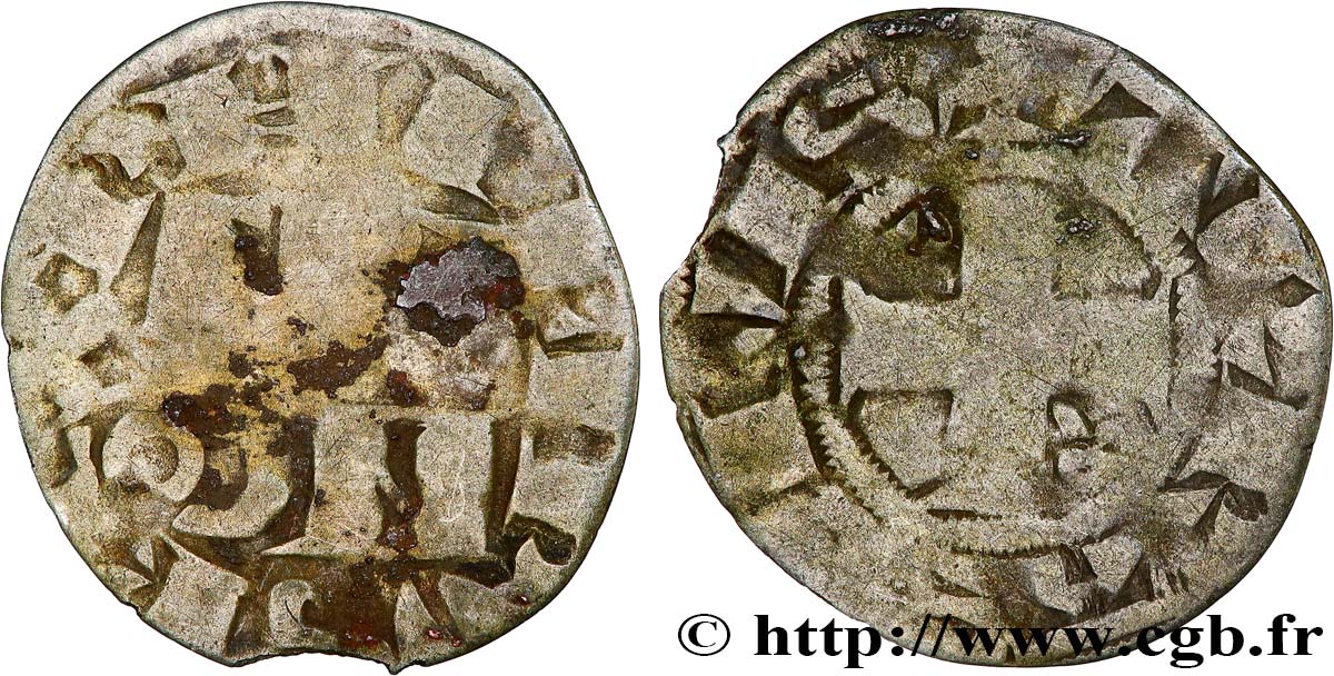 PHILIPPE II AUGUSTE Denier parisis, 2e type n.d. Arras VF