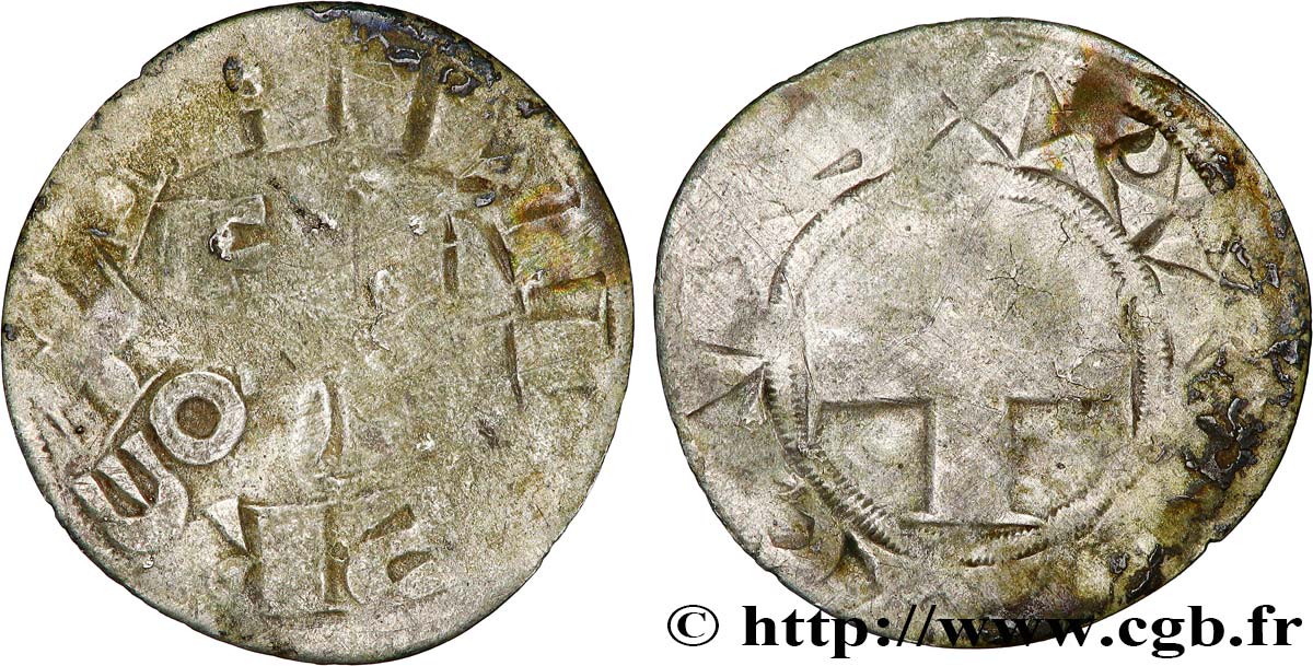 PHILIPPE II DIT  PHILIPPE AUGUSTE  Denier parisis n.d. Paris TB