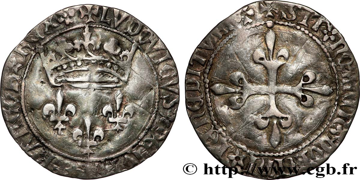 LOUIS XI LE PRUDENT Gros de roi 31/12/1461 Saint-Pourcain TB+