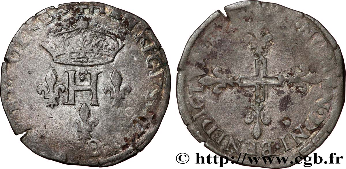 HENRI III Double sol parisis, 2e type n.d. Limoges TB