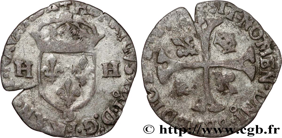 HENRI IV LE GRAND Douzain aux deux H, 2e type n.d. Rennes TB+/TTB
