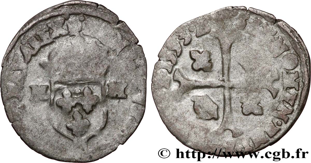 HENRI IV LE GRAND Douzain aux deux H, 2e type 1593 Montpellier B+