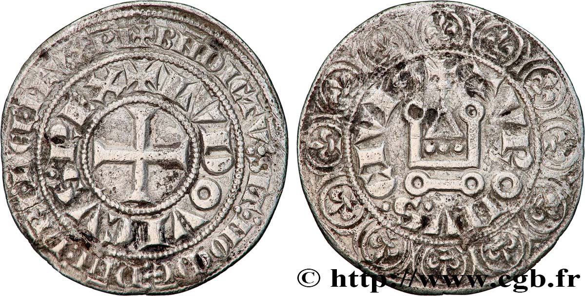 LOUIS IX OF FRANCE CALLED SAINT LOUIS Gros tournois après 1266  VF
