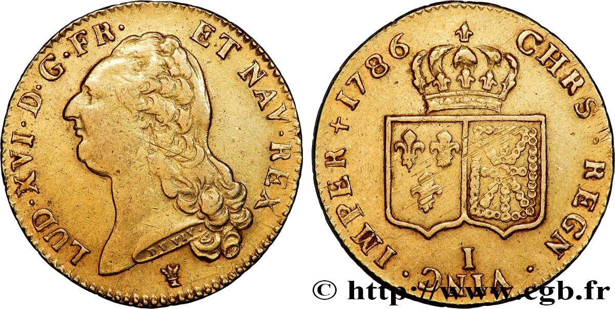 LOUIS XVI Double louis d’or aux écus accolés 1786 Limoges XF