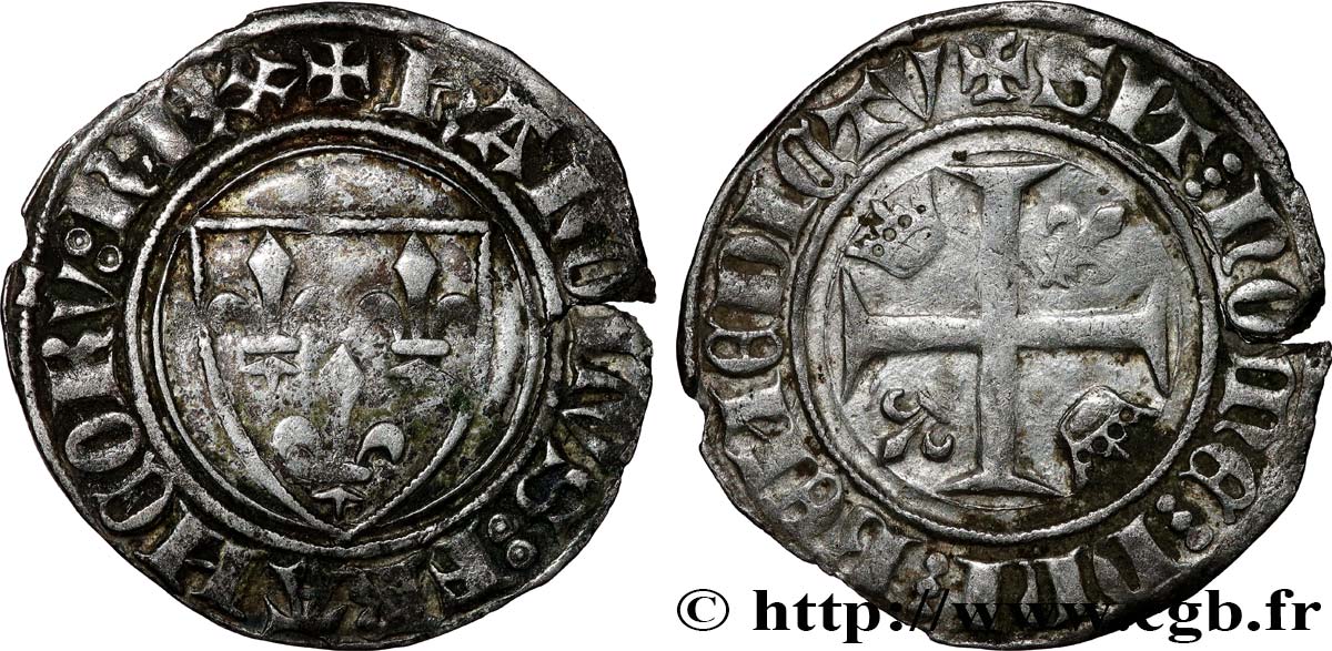 CHARLES VI LE FOU OU LE BIEN AIMÉ Blanc dit  guénar  n.d. s.l. TTB