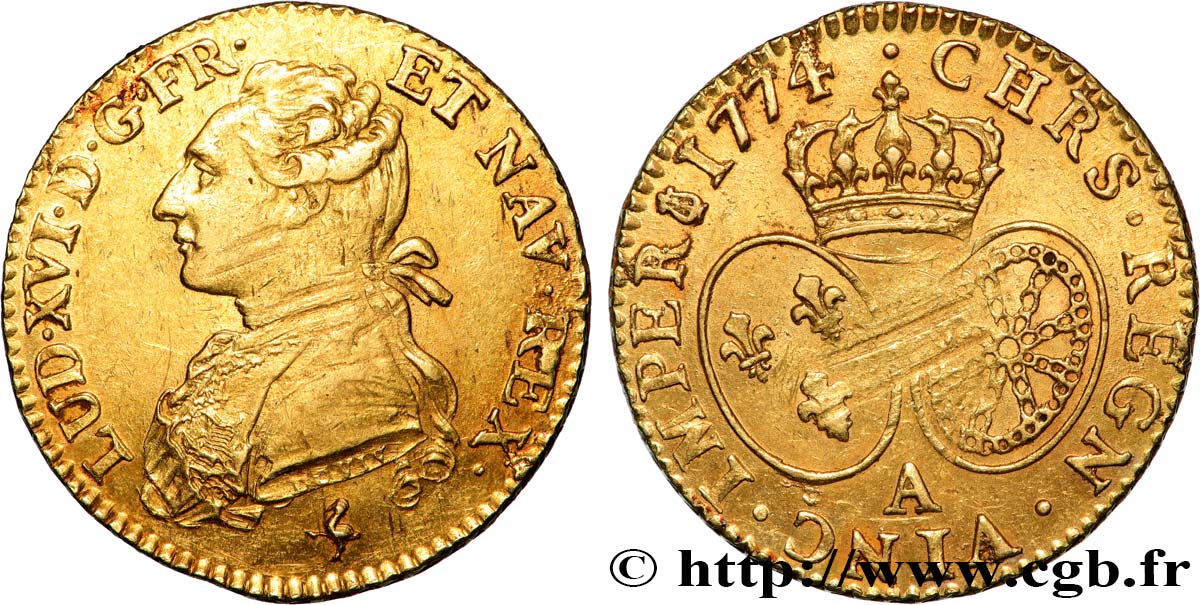 LOUIS XVI Louis d’or aux écus ovales 1774 Paris TTB/TTB+