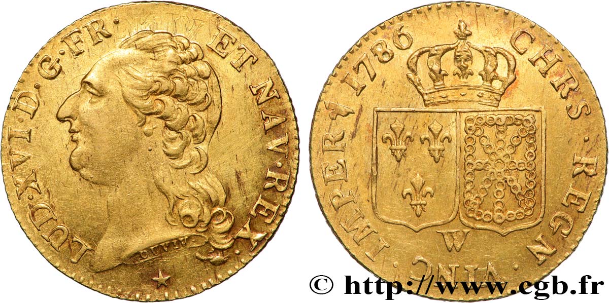 LOUIS XVI Louis d or aux écus accolés 1786 Lille EBC