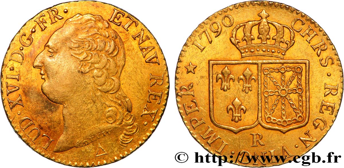LOUIS XVI Louis d or aux écus accolés 1790 Orléans MBC+