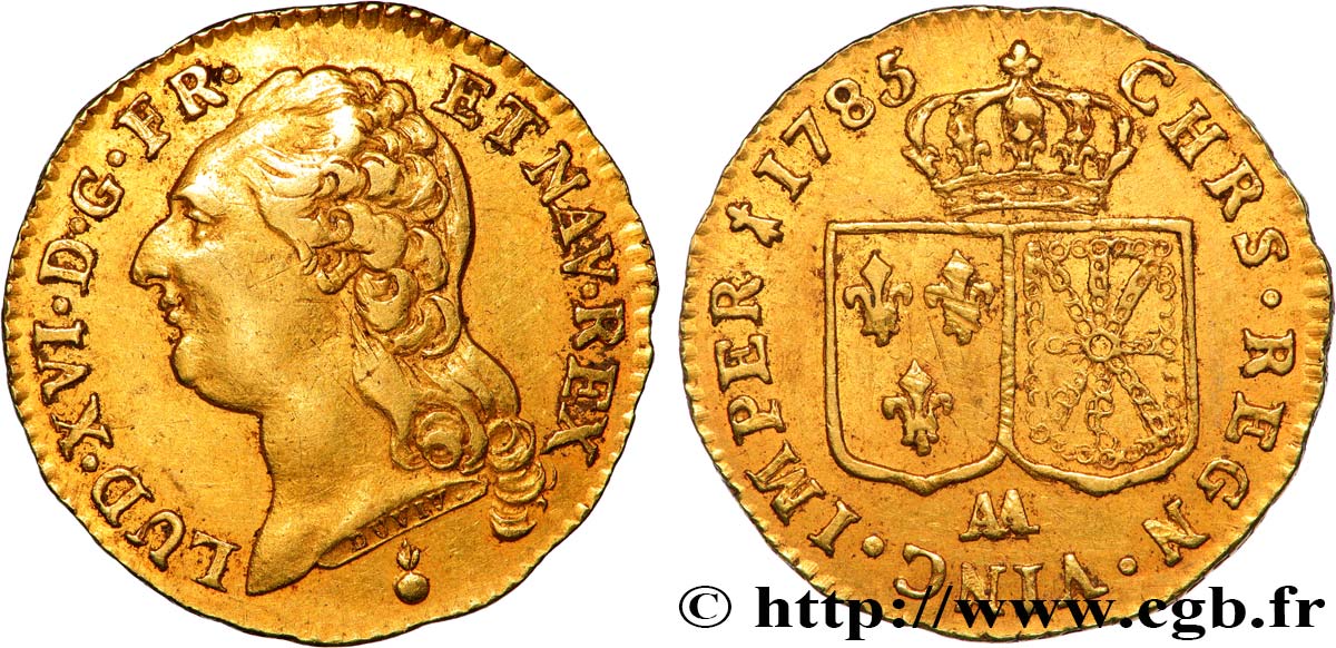 LOUIS XVI Louis d or dit  aux écus accolés  1785 Metz SS/fVZ