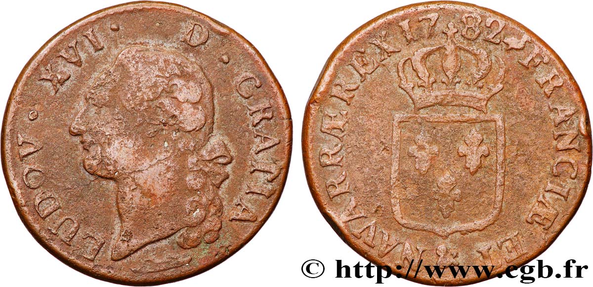 LOUIS XVI Sol dit  à l écu  1782 Aix-en-Provence TB+
