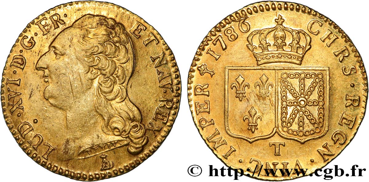 LOUIS XVI Louis d or aux écus accolés 1786 Nantes TTB+/SUP
