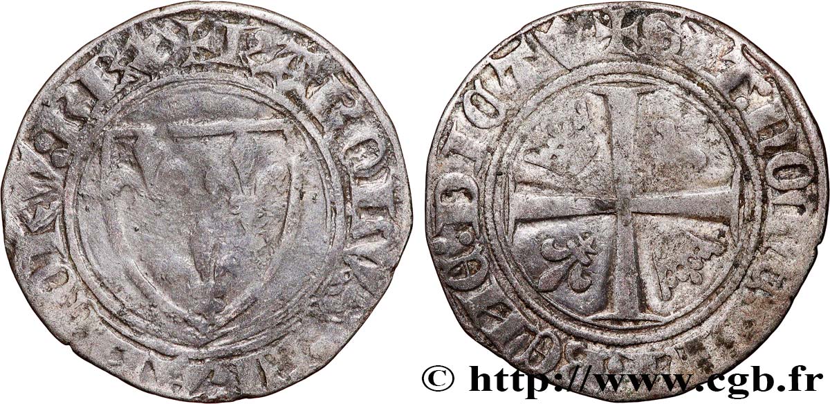 CHARLES VI LE FOU OU LE BIEN AIMÉ Blanc dit &nbsp;guénar&nbsp; n.d. Paris TB+