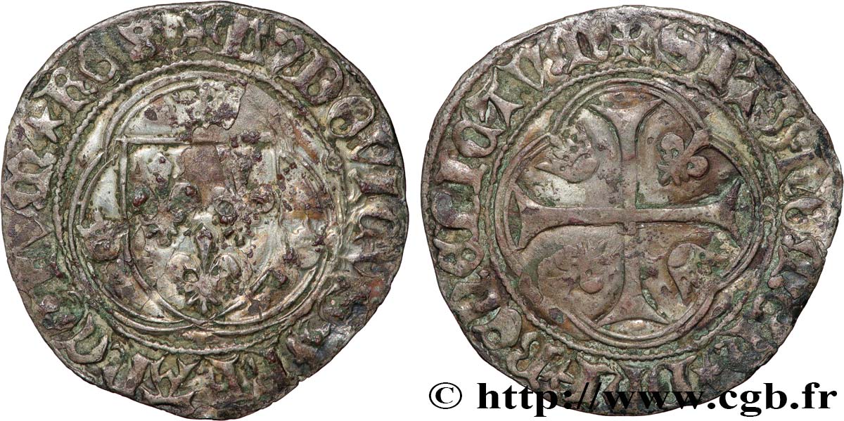 LOUIS XI LE PRUDENT Blanc à la couronne n.d. Toulouse TB+