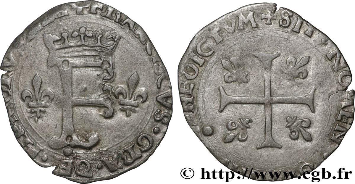 FRANÇOIS IER LE RESTAURATEUR DES LETTRES Dizain franciscus, 1er type n.d. Rouen TTB+