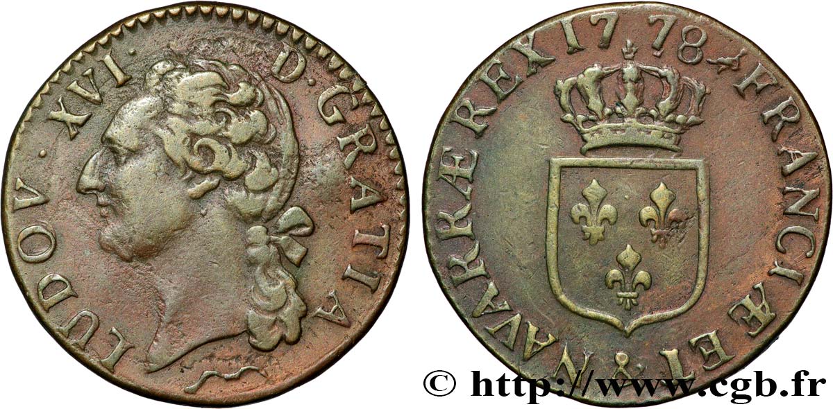 LOUIS XVI Demi-sol dit &nbsp;à l&nbsp;écu&nbsp; 1778 Aix-en-Provence TTB