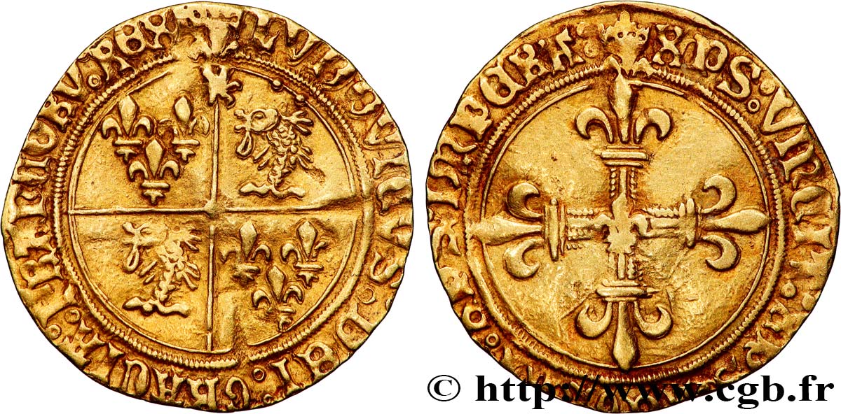 LOUIS XII LE PÈRE DU PEUPLE Écu d or au soleil du Dauphiné 25/04/1498 Montélimar TTB+/TTB