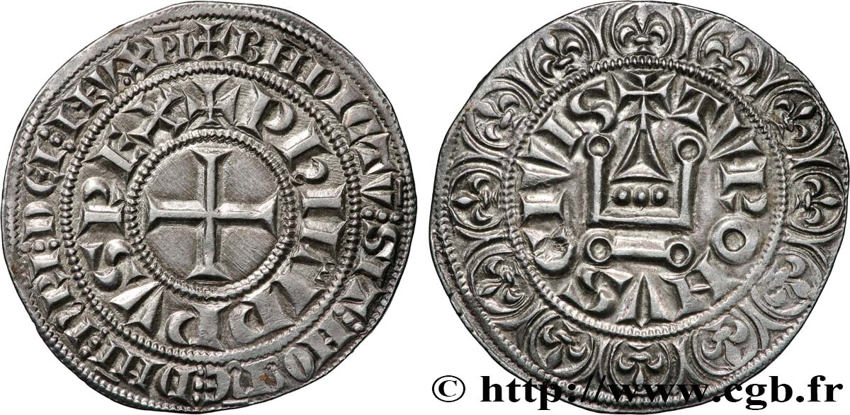 PHILIPPE IV LE BEL Gros tournois à l&nbsp;O rond n.d. s.l. SUP