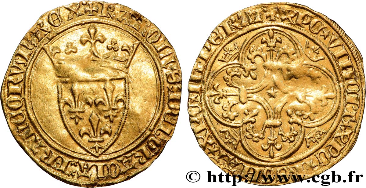 CHARLES VI LE FOU OU LE BIEN AIMÉ Écu d&nbsp;or à la couronne n.d.  TB+