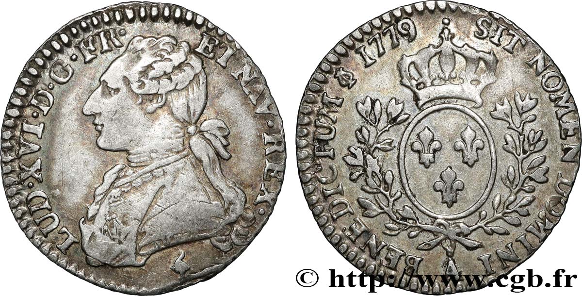 LOUIS XVI Dixième d écu aux branches d olivier 1779 Paris VF/XF