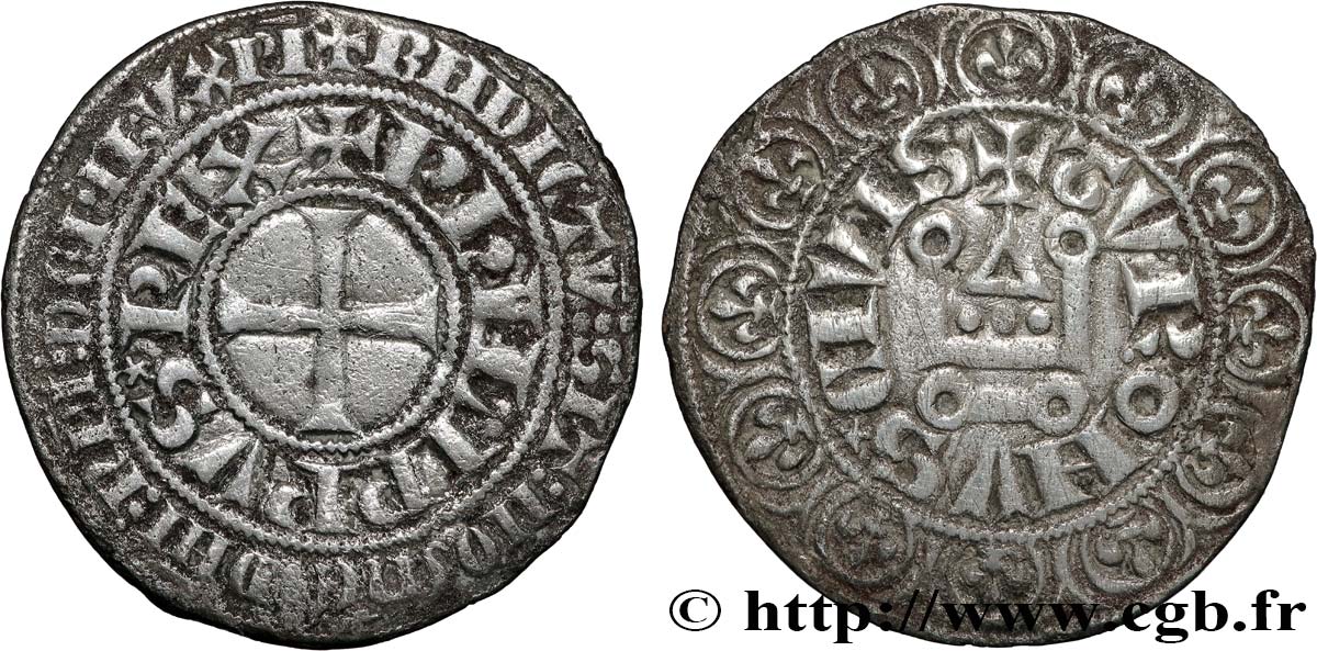 PHILIP IV  THE FAIR  Gros tournois à l O rond c.1302-1303  XF