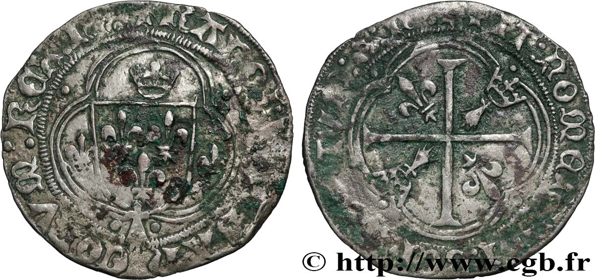 CHARLES VIII Blanc à la couronne de Bretagne n.d. Nantes TB+