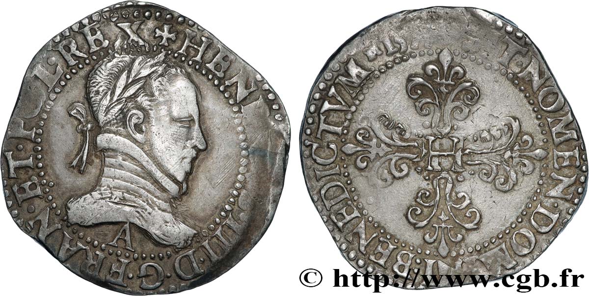 HENRY III Franc au col plat 157[?] Paris AU