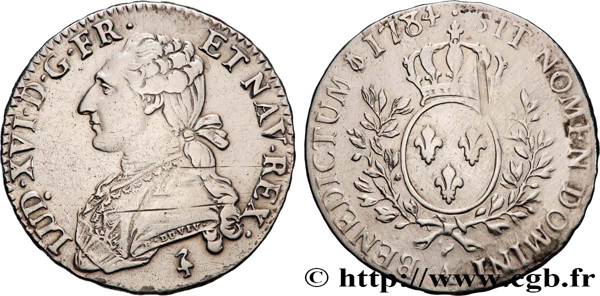 LOUIS XVI Demi-écu aux branches d olivier 1784 Paris BB