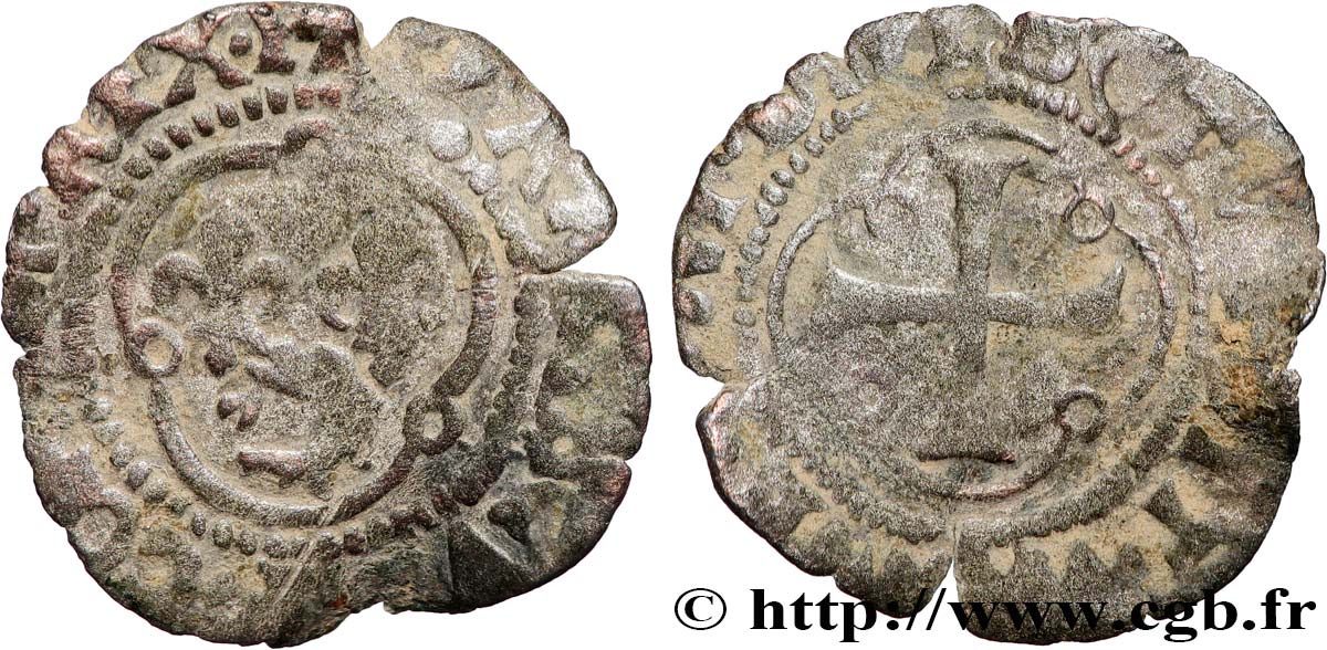 FRANÇOIS IER LE RESTAURATEUR DES LETTRES Double tournois du Dauphiné, 1er type n.d. Atelier indéterminé TB