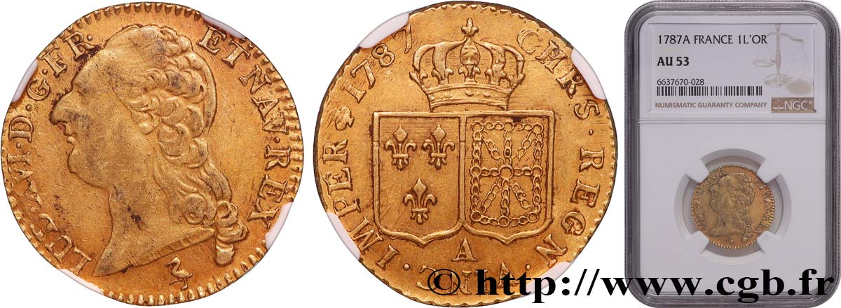 LOUIS XVI Louis d or aux écus accolés 1787 Paris TTB53