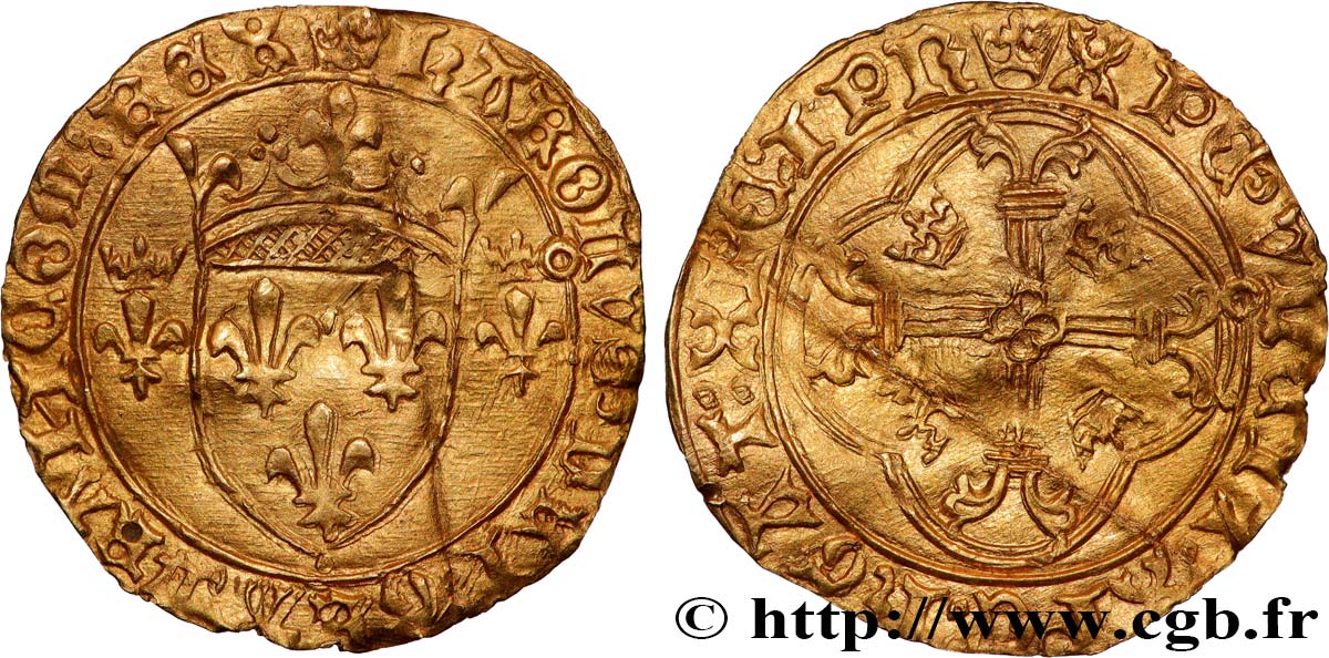 CHARLES VII LE BIEN SERVI / THE WELL-SERVED Écu d or à la couronne ou écu neuf n.d. Toulouse VF