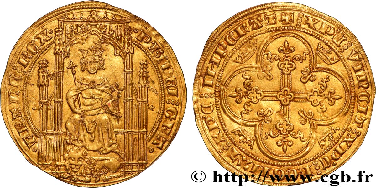 FELIPE VI OF VALOIS Lion d’or 31/10/1338  EBC
