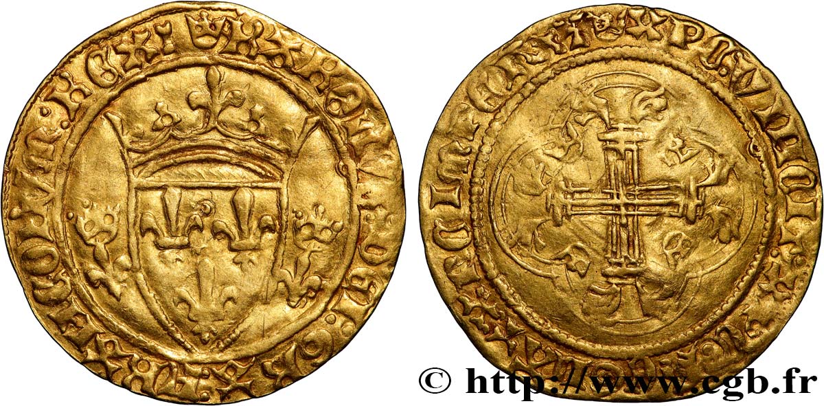 CHARLES VII LE VICTORIEUX Écu d&nbsp;or à la couronne ou écu neuf n.d. Tours TTB