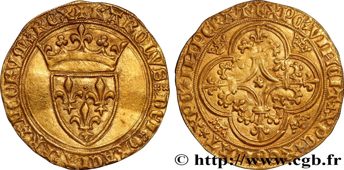 CHARLES VI LE FOU OU LE BIEN AIMÉ Écu d&nbsp;or à la couronne n.d. Paris TTB+